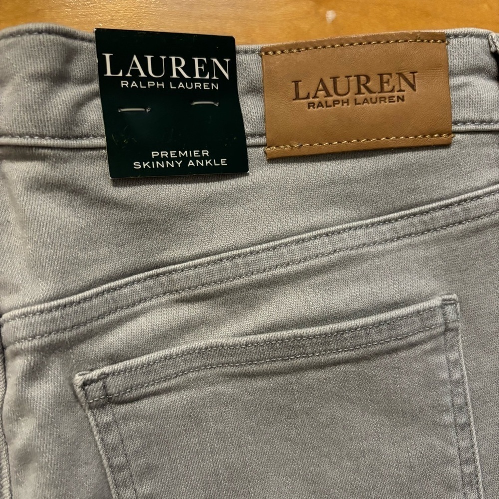 Lauren Ralph Lauren Premier Skinny Ankle Jeans Size 10 New With Tag Gray Gothic - Picture 6 of 6